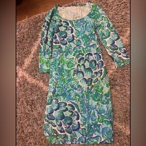 Lilly Pulitzer Blue and Green Patterned Dress